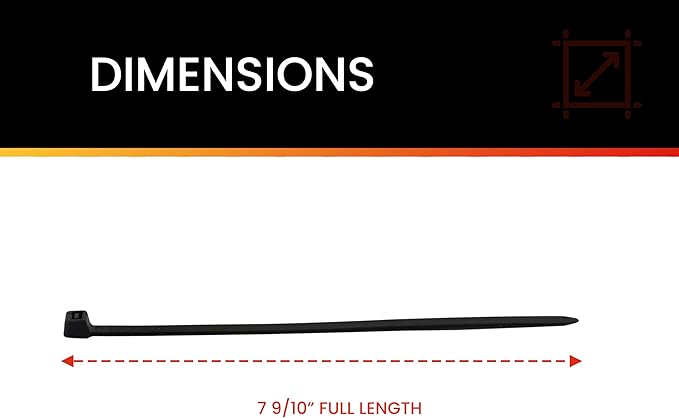 Pro Tie Heavy Duty Cable Ties, Self-Locking Nylon Cable Wire Ties for Indoor and Outdoor Use | 7.9-Inch, 120 lbs. Tensile Strength, UV Black Nylon, 100-Pack (PN: B8HD100)