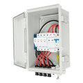 4 String Solar Combiner Box PV Combiner Box with 10A Rated Current Fuse, Surge Protective Device and 63A Air Circuit Breaker for On/Off Grid Solar Panel System (4 String)