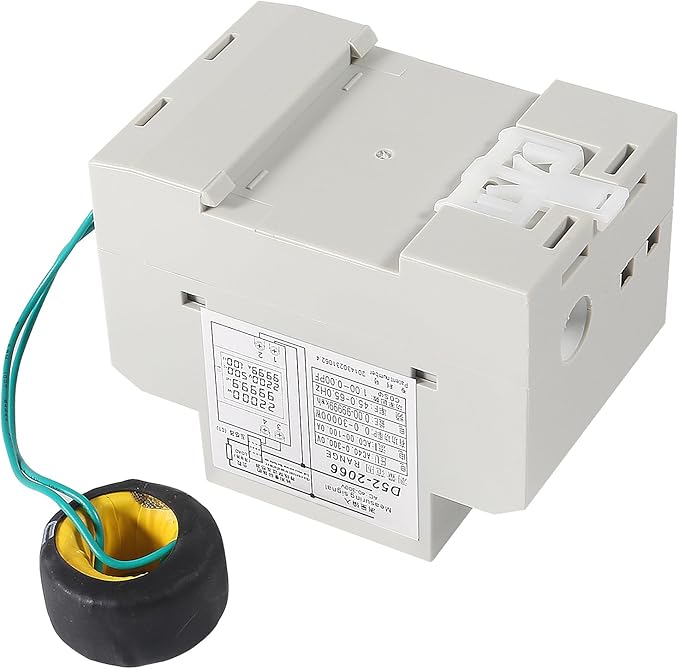 2Pack Single Phase Energy Meter Din Rail Electricity Usage Monitor AC 40-300V 100A Voltmeter Ammeter Watt Kwh Frequency Power Meter External CT 110V