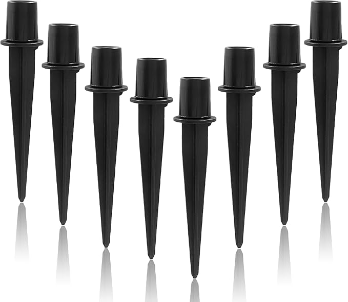 8 Pack 5.3 Inch Solar Light Stakes Replacement, Plastic Ground Spikes for Solar Wheat Ear Flower Light Outdoor Landscape Path Christmas Yard Garden Deco (Inside Diameter 0.63 Inch)