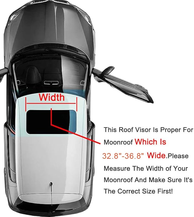 Original 38inch Universal Fit Rain Snow Guard Sun Roof Wind Deflector,1pc Tape-On Dark Smoke Tint Auto Moonroof Window Visor RN98