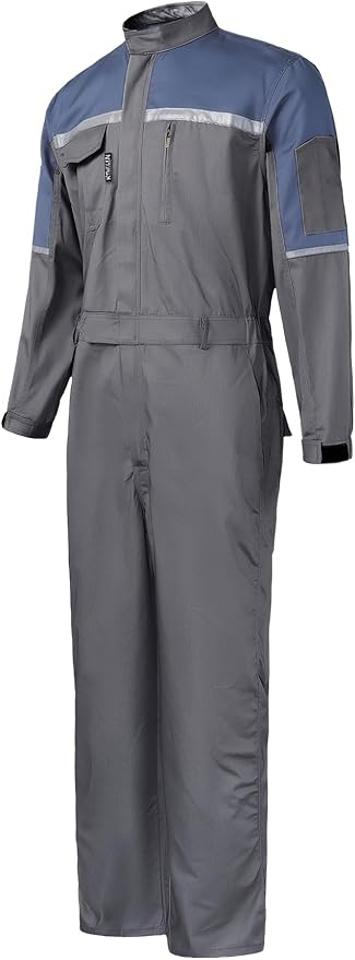 Mens Reflective Coverall Work Mechanics Coverall Work Suit Hi Vis Jumpsuit Bicolor Overalls