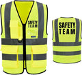 Reflective Security Safety Vests Heavy Duty with 7 Pockets and Front Zipper
