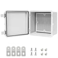 Junction Box, ABS Plastic IP65 Waterproof Dustproof Universal Electrical Enclosure Hinged Shell Outdoor and Indoor Usage Project Box, 5.9"x 5.9"x 3.5"(150x150x90mm), Grey