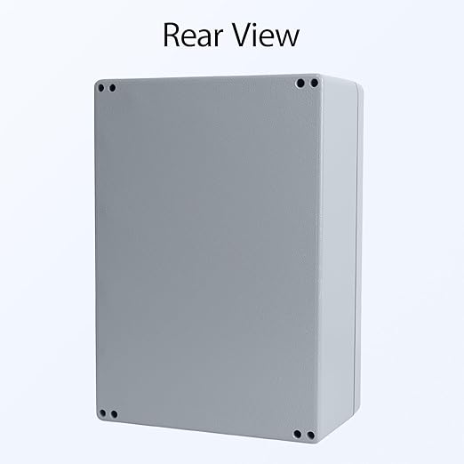 LeMotech Electrical Box, Aluminum Alloy Metal Junction Box, IP67 Waterproof Dustproof Project Box, Outdoor Universal Enclosure, Grey 10.4x7.2x3.7in (265x185x96mm)