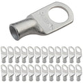 SELTERM 25pcs 6 AWG 3/8" Stud Marine Grade Tinned Copper Battery Cable Lugs, 6 Gauge Ring Terminals, UL Wire Lugs Electrical Battery Cable Ends, Tinned Copper Lugs Battery Terminal Connectors