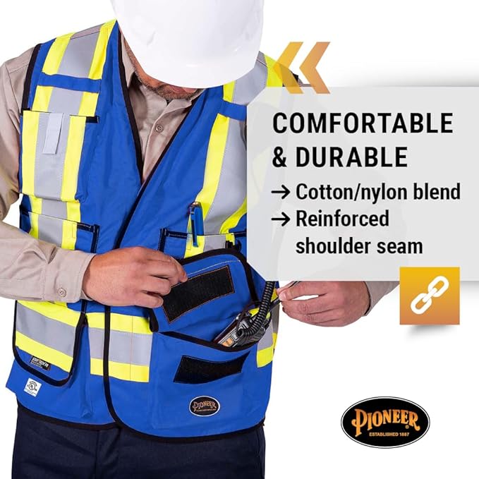 Pioneer Hi Vis FR Surveyor's Safety Vest - Flame Resistant ARC Rated - Reflective - for Men and Women