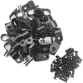 Cable Clamp R-Type Cable Clip Wire Clamp 5/16" Nylon Screw Mounting Cord Fastener Clips with Screws for Wire Management - Black - 50 Pcs