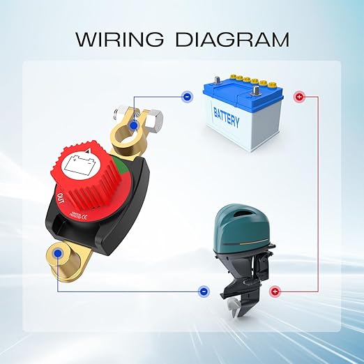 Top Post Battery Disconnect Switch, CNAODUN Battery Disconnect Switch12-48V, Car Battery Disconnect Switch for Car RV Boat and Vehicle(On/Off) Knob Removable