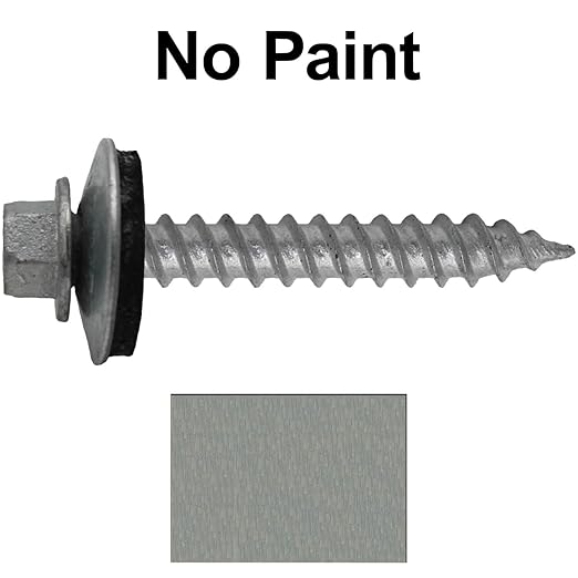 12 x 1-1/2" NO Paint Metal Roofing Screws - Hex Washer Head- Self-Starting/Tapping - EPDM Washer. 6 X 250 Bags - 1,500 Screws