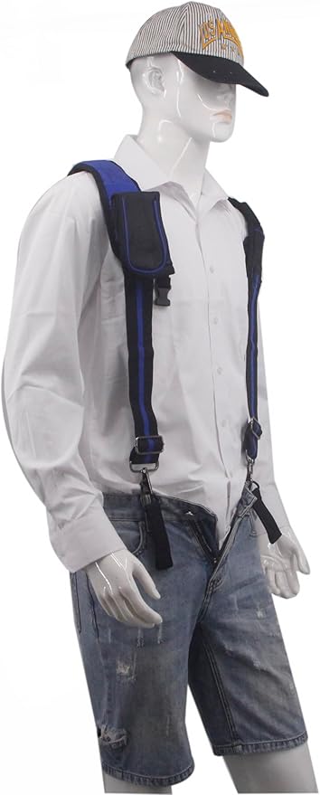 Heavy Duty Tool Belt Suspenders for Men 3 Point Padded Suspenders with Attachment Loops for Men