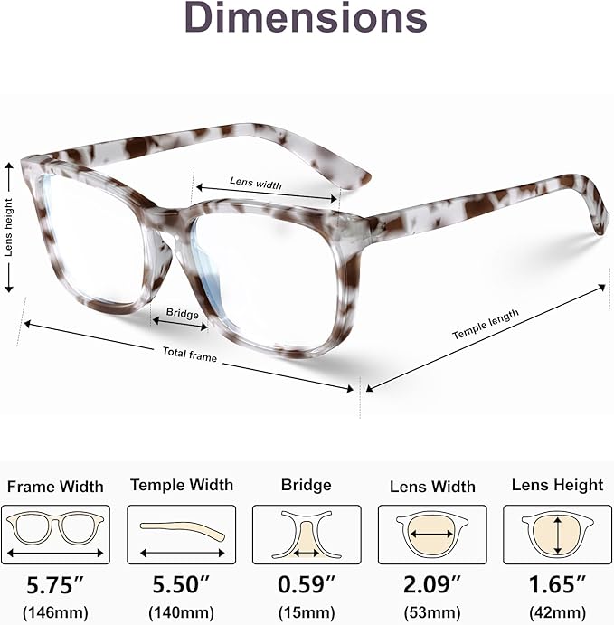 VISOONE Blue Light Blocking Glasses Square with Anti Computer Glare for Gaming Women and Men MONTANA