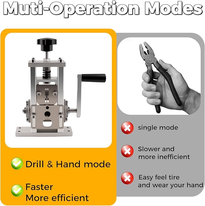 Esokoya Wire Stripper Machine, Copper Wire Strippring Machine With Drill-Powered for Strippring 0.06"-1" Cable, Wire Peeler Machine for Copper Recycling, Manual Wire Strippr Tool for strippering wire