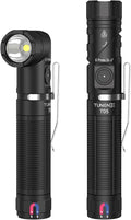 T05 EDC Tactical Flashlight Rechargeable, 1500 High Lumen 90 Degree Work Light with Magnet, 6 Mode Super Bright Small LED Flashlight for Work Maintenance, Outdoor, and Emergency Situations