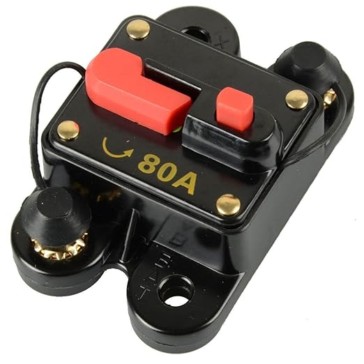 Circuit Breaker 60A 80A 100A 150A 200A 250A Car Audio Fuse Holder for Trolling Motor Auto Marine Boat ATV RV Stereo Audio Inverter System Protection 80 Amp