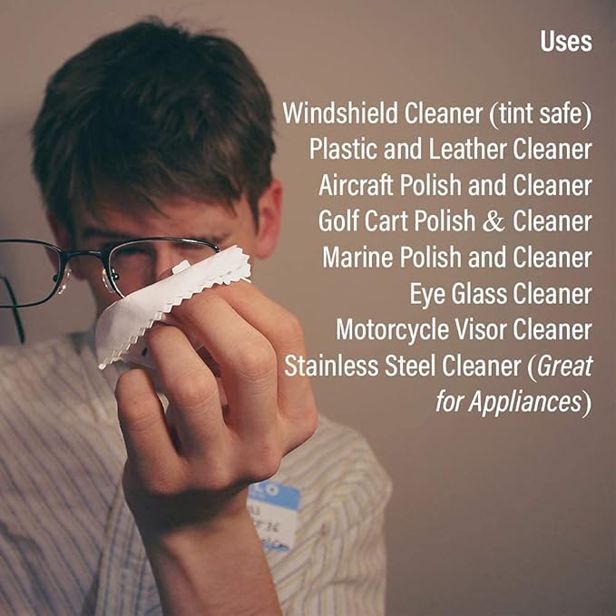 8 oz-Premium Plastic Polish & Cleaner Cleans & Polishes:Plastic/Glass Windshield, Motorcycle Visor/Windshield,Golf Cart Body/Windshield,Marine/Boat (8 oz 1 Pack)