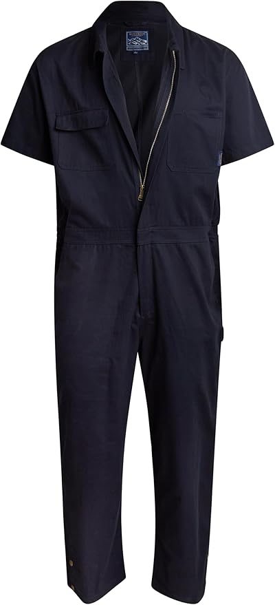 Bass Creek Outfitters Mens Coveralls - Heavy Duty Duck Canvas Short Sleeve Workwear Insulated Coveralls for Men