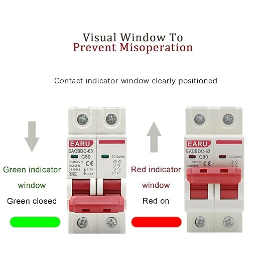 DC 1000V Solar Mini Circuit Breaker Overload Protection Switch 6A/10A/16A/20A/25A/32A/40A/50A/63A 2P DC1000V Photovoltaic MCB PV (50A)