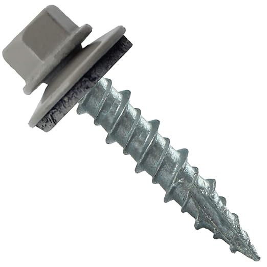 Metal Roofing Screws: (250) 10 x 1 Clay Hex Head Sheet Metal Roof Screw. Self Starting Metal to Wood siding Screws. EPDM Washer. Colored Head