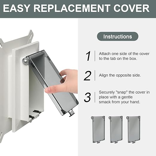 DBVC-1 Extra Duty 1-Gang Vertical Outdoor Outlet Cover Replacement for Electrical Box, Type 3r Enclosure Cover for Wet Locations - Compatible with DBVR1C/DBVS1C/DBVM1C/60VC (3 Pack)