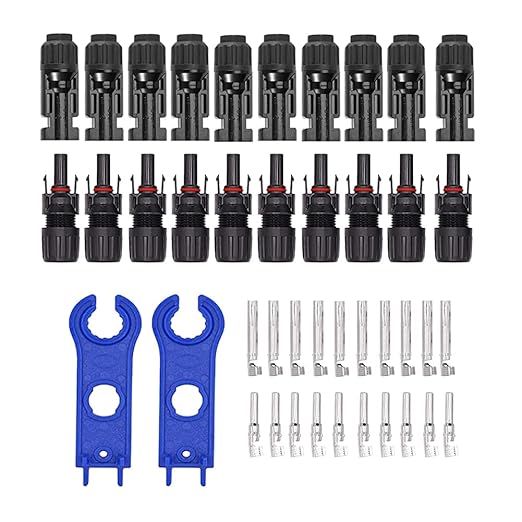 10 Pairs Solar Connectors M-C-4 Male/Female IP67 Waterproof Solar Panel Cable Connectors with Spanners