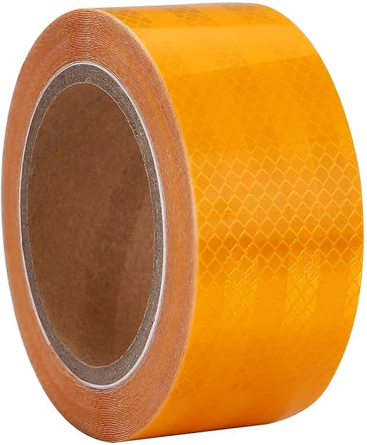Yellow Reflective Tape, 2 Inch x 65 Feet, High Viscosity Safety Reflective Tape Outdoor Waterproof for Trailers, Bikes, Cars