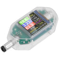 DC Voltage Tester Power Meter, 4.5-50V 0-12A Two-Way Measurement Voltage Current Capacity Amp Volt Voltmeter Ammeter Detector Digital Tester for DC 5.5 x 2.5/2.1 Port Device, Transparent