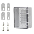 Electrical Junction Box Waterproof Outdoor Box Wall Brackets for Power Project Weatherproof Plastic Enclosure for LED Lights, Solar Panels, and Surveillance Cameras Clear (8"x6.1"x3.9")