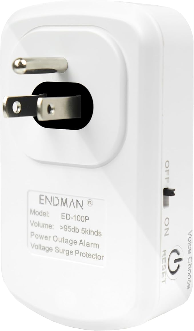 Refrigerator Surge Protector with 120dB Power Failure Alarm - 3-Min Delay Voltage Guard for Garage Freezers & Medical Fridges - Prevents Compressor Damage & Food Spoilage from Outages (15A)