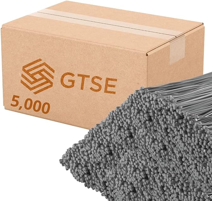 GTSE 14 Inch Silver/Gray Zip Ties, 5,000 Bulk Pack, 50lb Strength, UV Resistant Long Nylon Grey Cable Ties, Self-Locking 14" Tie Wraps