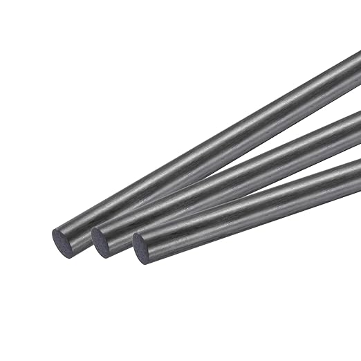 MECCANIXITY Carbon Fiber Rod, 12mm x 150mm Carbon Rod Bar for RC Airplane DIY Craft Kite Wing Tube Quadcopter Arm Repair Pack of 3