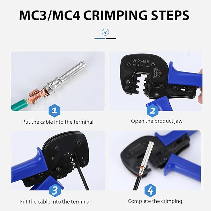 MC4 Crimping Tools Solar Crimping Tools Crimper with Stripping and Cutting Function for Solar Panel PV Cables(26-10AWG)