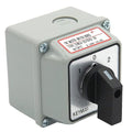 20A Rotary Changeover Switch with Exterior Box, ON-Off-ON 660V Latching Universal Selector Switch, IP65 (3 Positions 2 Poles)