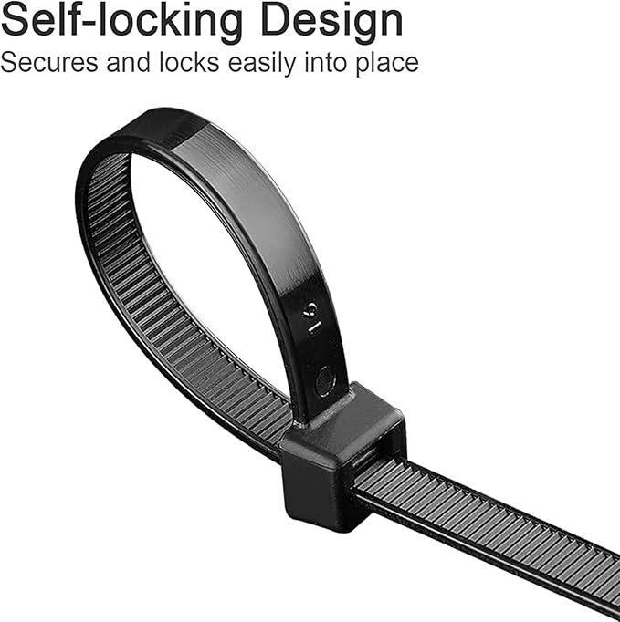 Long Zip Ties100 per pack 20 inch Large wire ties with 70 lbs Tensile Strength Big Cable Ties Black,by BAIYIDA