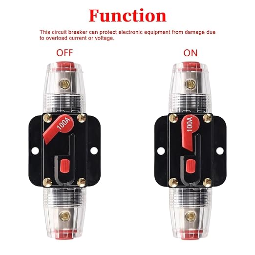 150 Amp Circuit Breaker Manual Reset Inline Fuse, 12V-48V DC for car Audio Marine Boat Trolling Motor Solar System Protection