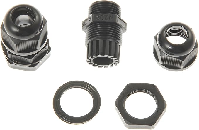 Weatherproof ABS Solar Double Cable Entry Gland,Curved Cable Connector for All Cable Types 2mm² to 6mm² for Rv, Campervan, Boat (Black)