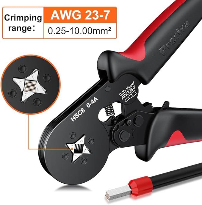 Preciva Ferrule Crimping Tool Kit with 2000PCS Wire Connectors, AWG23-7 Self-adjustable Ratchet Wire Crimping Tool Kit Crimper Plier Set (Red)