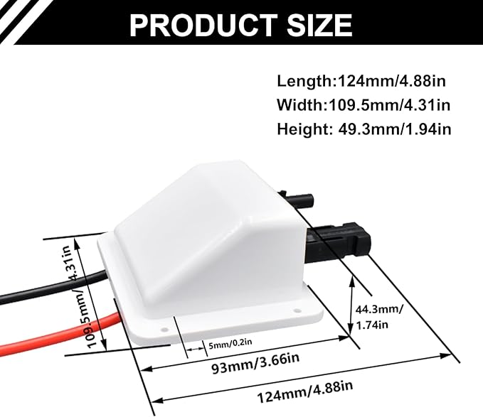 Solar Cable Entry Gland with 10AWG 3.28Ft Solar Extension Cable, UV Resistance, Waterproof Solar Junction Box for RV, Boat, Campe, Van(White)