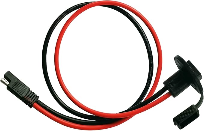 10AWG SAE Cable,SAE to SAE Solar Weatherproof Socket Sidewall Port,SAE Cable Quick Disconnect Connect Solar Panel Mount Universal Flush Mountable Connector - 2ft/60cm