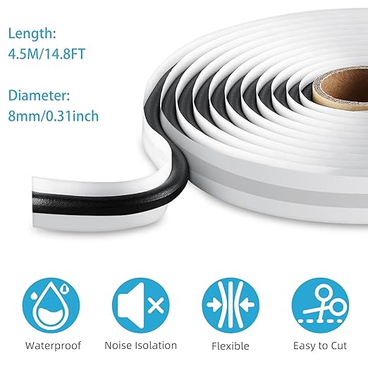 Butyl Sealant Tape, 13Ft Butyl Rubber Sealant Headlight Glue Sealant Rope for Automotive (Car, RV, Marine) for Installing Car Part, Windows, Doors and Windshield etc. 2 Pack