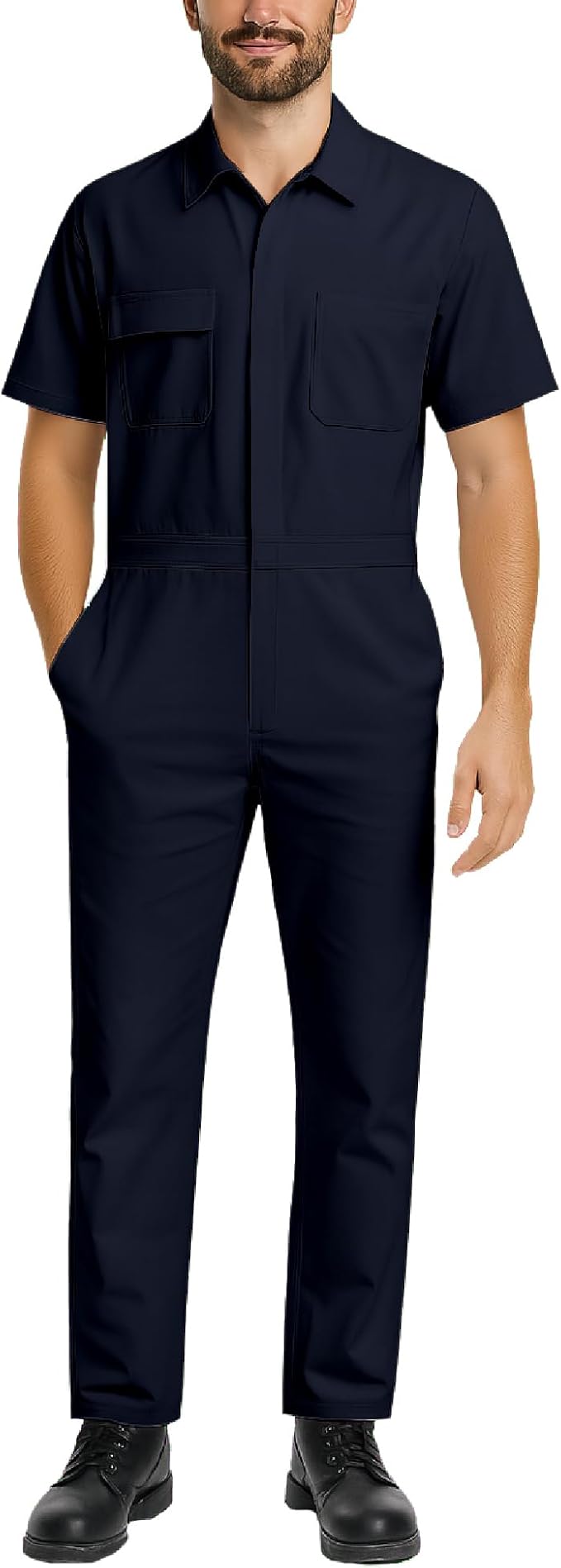 Bass Creek Outfitters Mens Coveralls - Heavy Duty Duck Canvas Short Sleeve Workwear Insulated Coveralls for Men