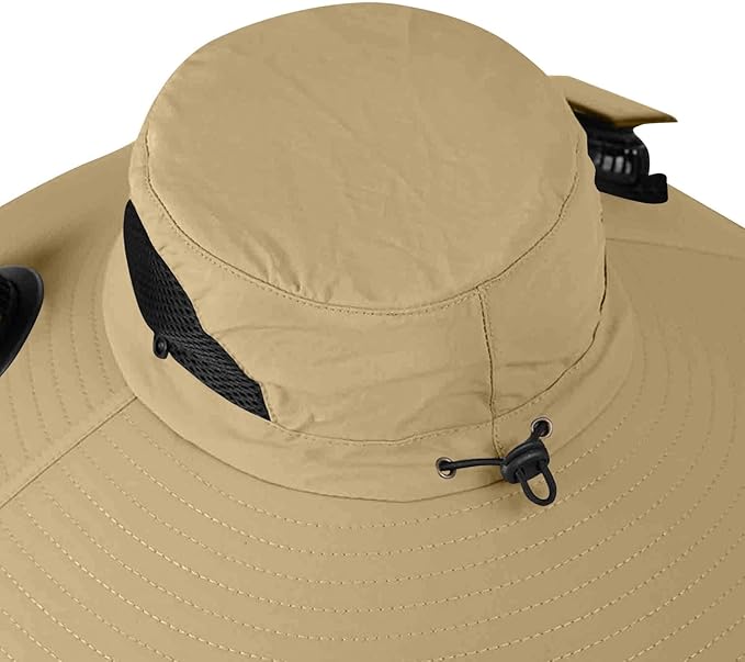 Solar Fan Hats for Men Women Wide Brim Sun Hat with 2 Fan Outdoor Solar Power Fishing Hat Sun Protection Summer Hats