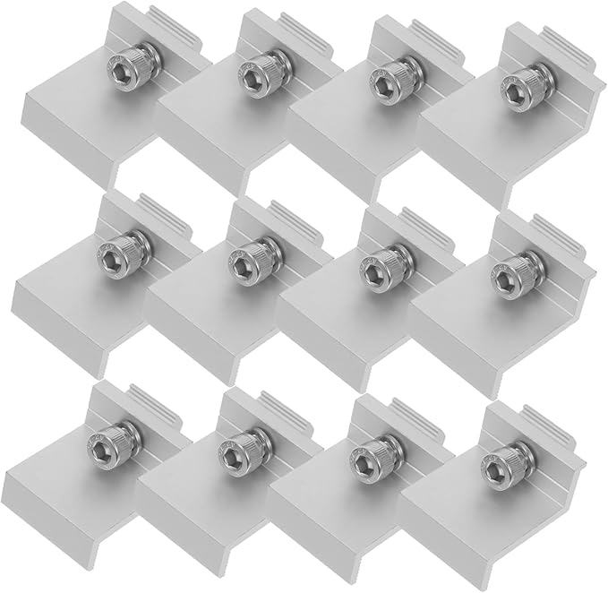 12pcs Metal Solar Panel Clip Bracket Solar Panel Support Easy Installation for Outdoor Use Weather-Resistant Design