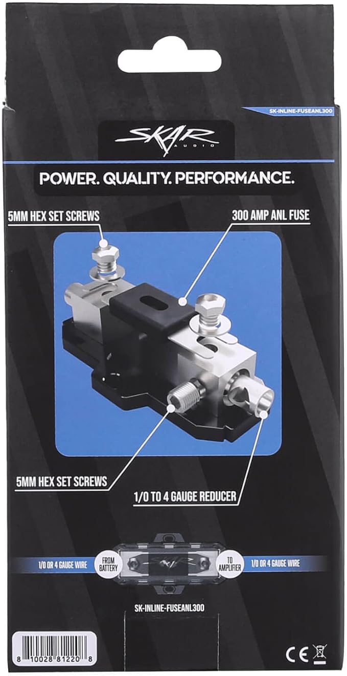 Skar Audio 1/0 or 4 Gauge in-line ANL Fuse Holder with 300 Amp Fuse