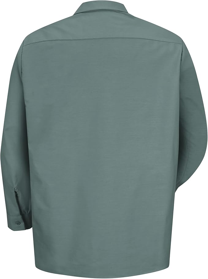 Red Kap Men's Long Sleeve Industrial Work Shirt | Moisture Wicking Button Up, Wrinkle Resistance Fights Fading & Stains