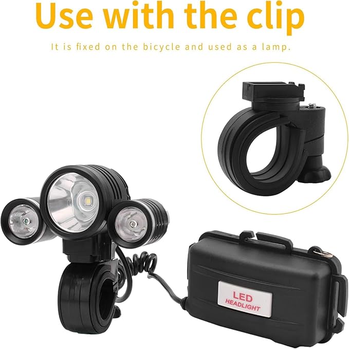BORUIT LED Rechargeable Headlamp with Red and White Light,Super Bright Battery Powered 3 Modes Waterproof Head Lamps with Bike Clip for Hunting Fishing Camping Hiking