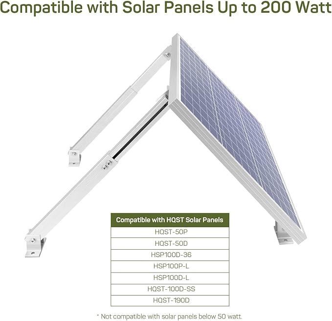 HQST Adjustable Solar Panel Tilt Mount Brackets, 30 inch Support Solar Panels with 150W or More for Boats, RV, Roof Off Grid System