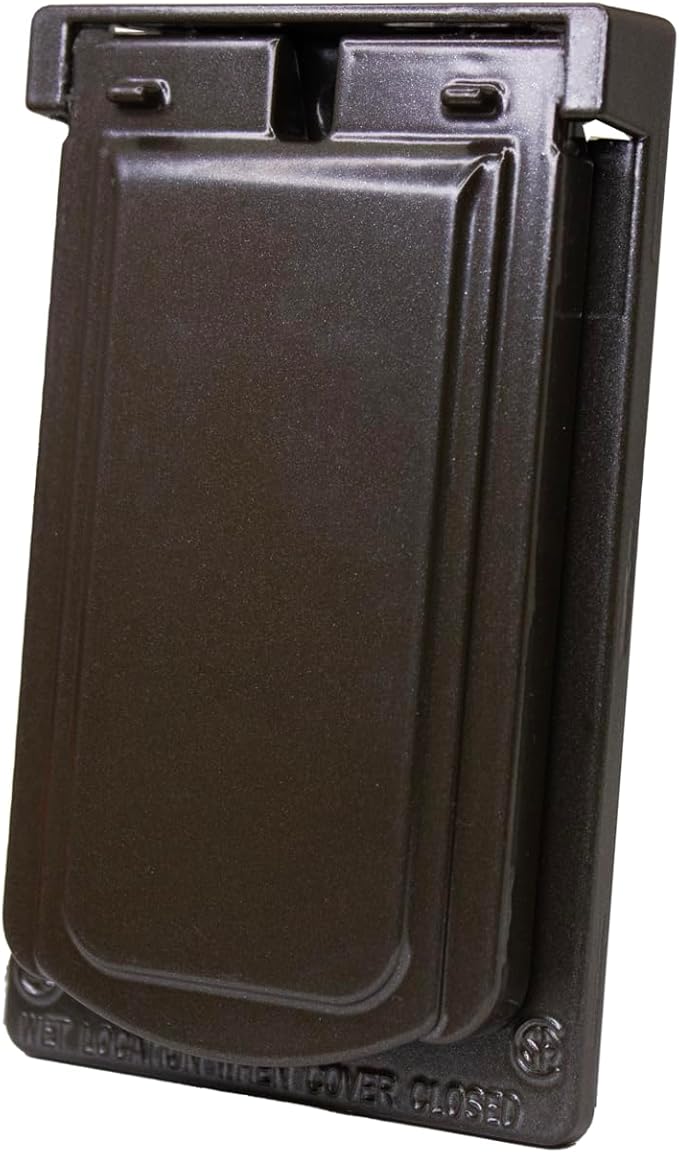 Sigma Engineered Solutions Weatherproof 14248BR 1-Gang Vertical GFCI Cover, Bronze