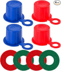 Mandark Car Battery Terminal Cover, 4PCS Vehicle Battery Top Post Cap with Washers, Automotive Battery Stud Terminal Insulator Protector Accessories, Universal for SUV, Sedan, Truck (Blue/Red)