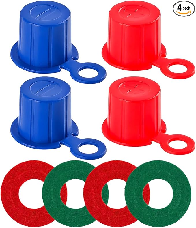 Mandark Car Battery Terminal Cover, 4PCS Vehicle Battery Top Post Cap with Washers, Automotive Battery Stud Terminal Insulator Protector Accessories, Universal for SUV, Sedan, Truck (Blue/Red)